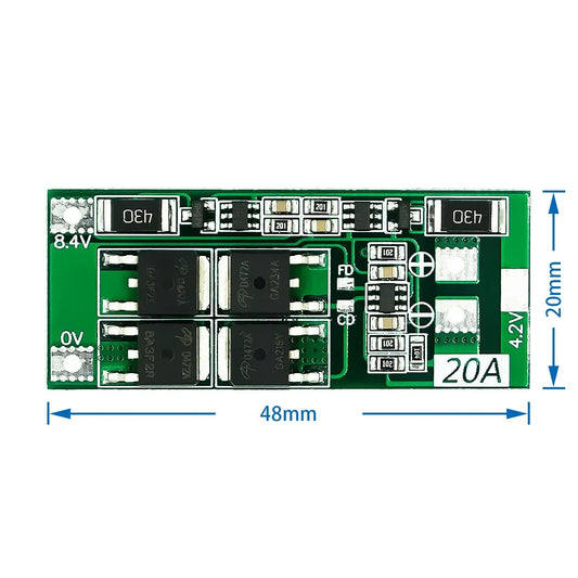 S2 Lithium Battery Protection Board 18650 - Balance - 20A | ATMOSFÆR ENGINEERING
