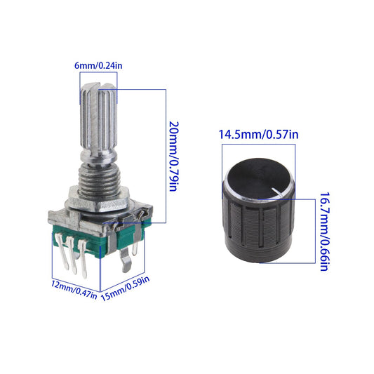 EC11 Rotary Encoder with Switch and 20mm Knob Cap | ATMOSFÆR ENGINEERING